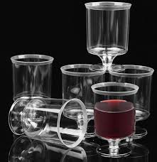 Copas de Vino de Plástico Escarchado Transparentes Reutilizables