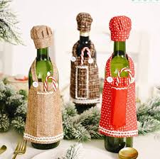 Funda para Botellas de Vino - Decoración Navideña para Fiestas