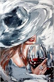ZHUANGSHIHUA Pintura Abstracta: Decoración Ideal para Mujeres del Vino