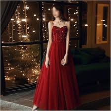 Correas Vestidos de Graduación con Lentejuelas - Elegancia en Color Vino