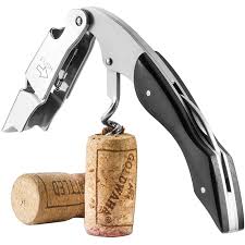 Sacacorchos Profesional Inoxidable Abrebotellas Cortacápsulas Negro