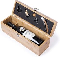 Set de Vino: Madera Botella Utensilios Amantes Sacacorchos