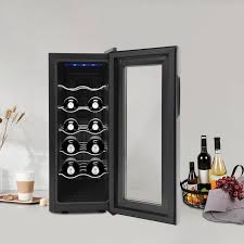 Gucdaqc Refrigerador de Vino con Pantalla y Temperatura Ajustable