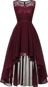 Vestido Festivo Rojo Vino FGUUTYM