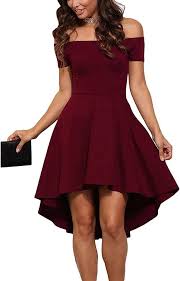 Elegante Vestido Asimétrico Vino Rojo para Fiesta