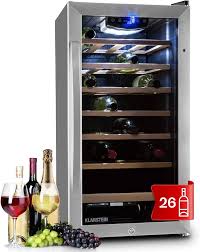 Klarstein Iluminación Temperatura Intercambiable Inoxidable - La Nevera de Vino Perfecta