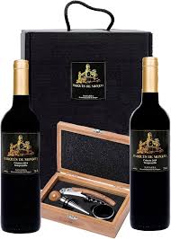 Pack Vino: Caja Vino Tinto con Sacacorchos Antigoteo
