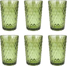 Vasos de Vino de Cristal Vintage con Relieve de Diamantes