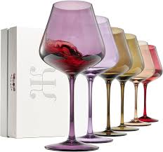 Vasos de Vino de Cristal Colores Terracota Italiano Brillante