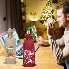 Envoltura Cubierta Reutilizable para Regalos de Vino - Perfecta para Navidad